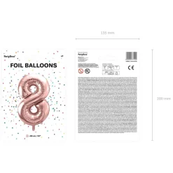 Best Balon Pink Metal Foliowy Cyfra 