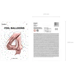 Cheap Balon Pink Metal Foliowy Cyfra