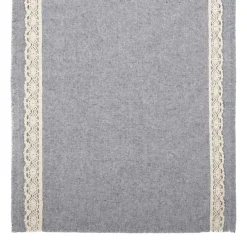 Cheap Bieznik Maya Bawelniany Z Koronka Szary 40X160 Cm Biezniki