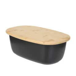 Cheap Chlebak Nores Z Bambusowa Pokrywka Czarny 37X22X14 Cm Chlebaki