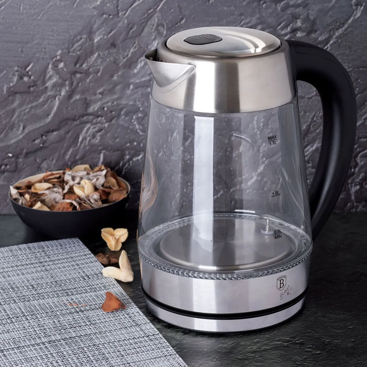 Outlet Czajnik Elektryczny Black Silver Eternal Z Regulacja Temperatury 1,7 L Sprzęt Agd