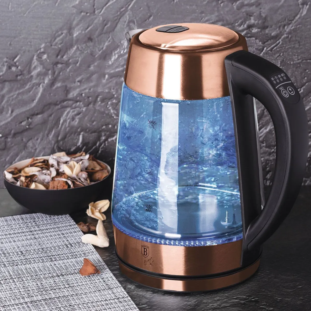 Store Czajnik Elektryczny Rose Gold Z Regulacja Temperatury 1,7 L Sprzęt Agd