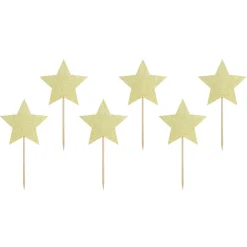 Discount Dekoracja Stars Do Muffinek Zlote Gwiazdki 6 Szt. 11,5 Cm Sale