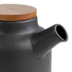 Hot Dzbanek Poline Z Akacjowym Wieczkiem Czarny 1L Dzbanki Szklane