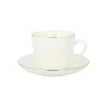 Fashion Filizanka Auro Z Podstawka Ze Zlota Obwodka 0,21 L Zastawa Porcelanowa