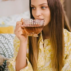 Shop Filizanka Barrel Szklana W Paski Ze Zlota Nozka 0,36 L Naczynia Ogródowe I Piknikowe