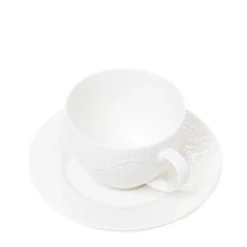 Store Filizanka Sylia Duza Biala Z Ornamentem 0,25 L Zastawa Porcelanowa