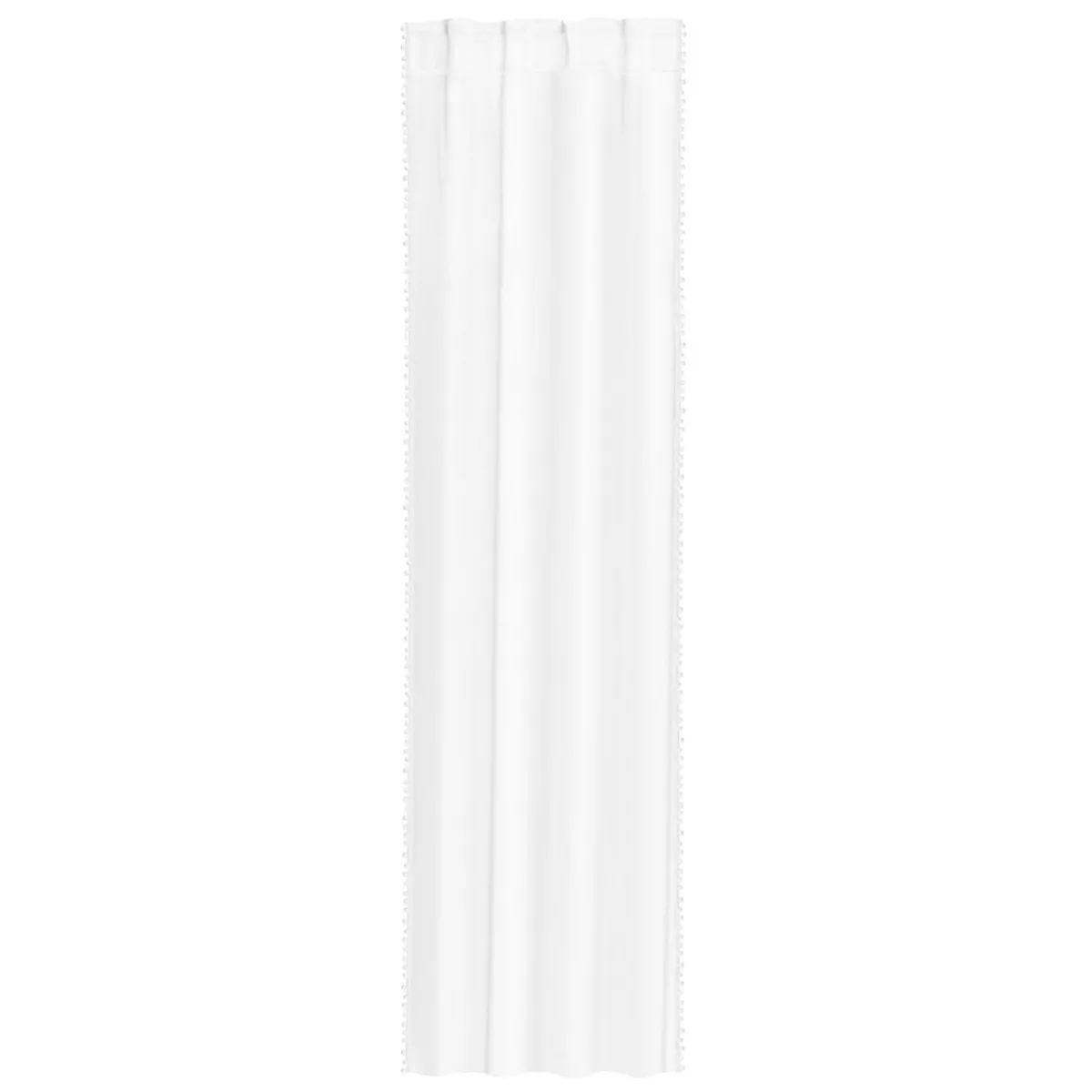 Store Firanka Adi Z Pomponikami Biala 140X250 Cm Zasłony I Firany