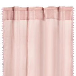 Cheap Firanka Adi Z Pomponikami Rozowa 140X250 Cm Zasłony I Firany