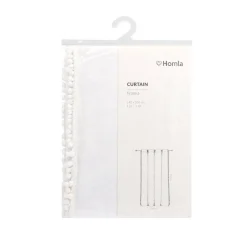 Store Firanka Adi Z Pomponikami Biala 140X250 Cm Zasłony I Firany