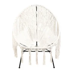 Outlet Fotel Acapulco Bliss Makrama Ecru 93X73X85 Cm Krzesła Ogródowe