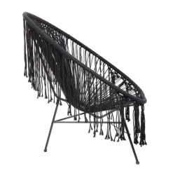 Fashion Fotel Acapulco Spirit Makrama Czarna 93X73X85 Cm Krzesła Ogródowe