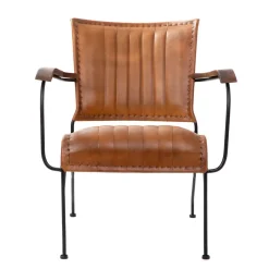 Discount Fotel Gladio W Obiciu Ze Skory Bawolej Brazowe 68X76X75 Cm Fotele