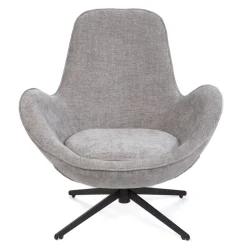 Shop Fotel Lunaire Obrotowy Welurowy Szary 86X76X87 Cm Fotele