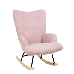 Clearance Fotel Moss Teddy Boucle Bujany Rozowy W Tkaninie Teddy Boucle 72X73X92 Cm Fotele