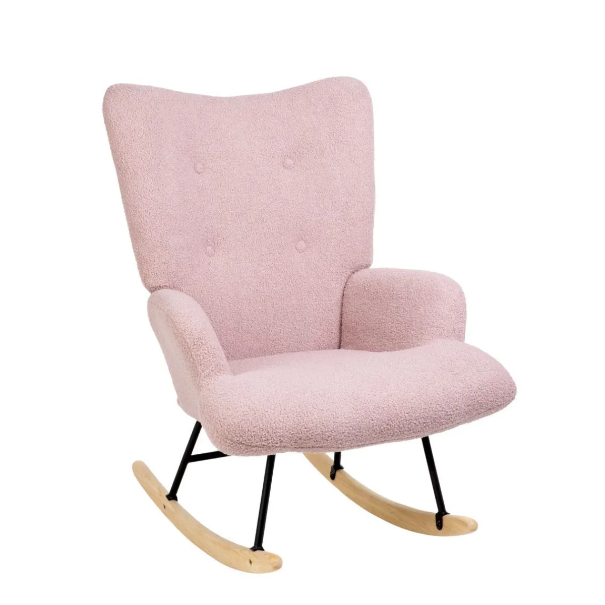 Clearance Fotel Moss Teddy Boucle Bujany Rozowy W Tkaninie Teddy Boucle 72X73X92 Cm Fotele