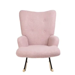 Clearance Fotel Moss Teddy Boucle Bujany Rozowy W Tkaninie Teddy Boucle 72X73X92 Cm Fotele