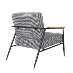 Flash Sale Fotel Veludo Bialy W Czarna Pepitke 71X70X83 Cm Fotele