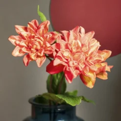 Cheap Galazka Sztuczna Tena Dalia Pomaranczowo-Czerwona 60 Cm Sztuczne Kwiaty I Rośliny