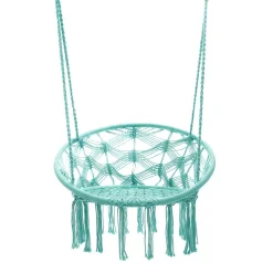 Fashion Hustawka Circle Doira Makrama Turkusowa 82X60X115-138 Cm Hustawki Na Balkon