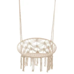 Best Sale Hustawka Circle Doira Makrama Bezowa 82X60X115-138 Cm Hustawki Na Balkon
