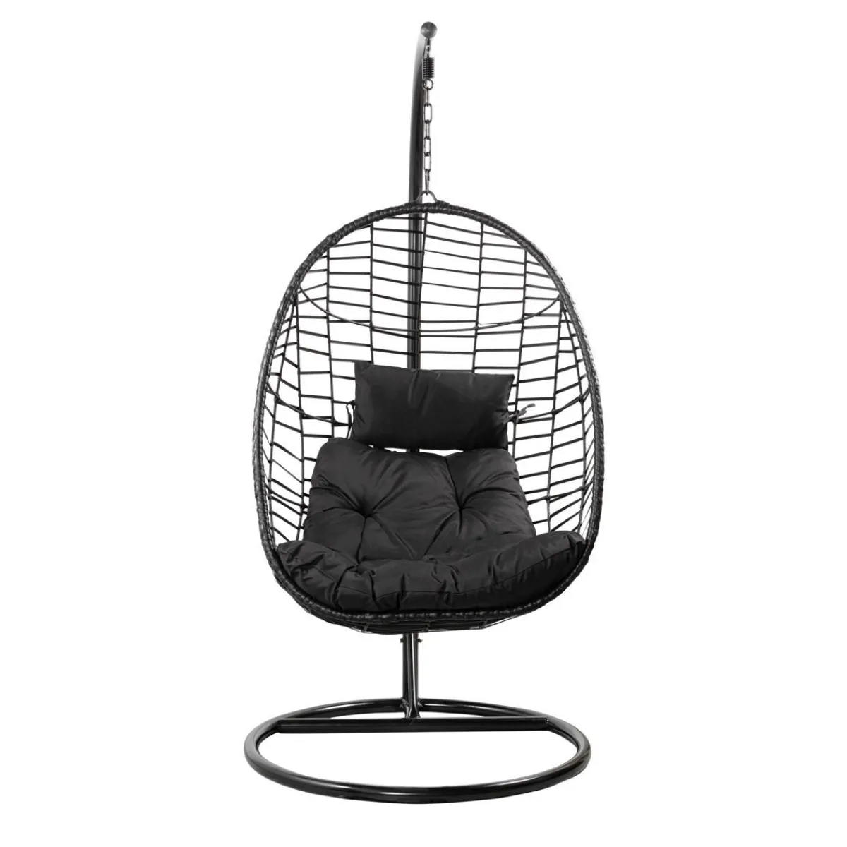 Cheap Hustawka Solei Czarna Z Czarna Poduszka 95X95X195 Cm Hustawki Na Balkon