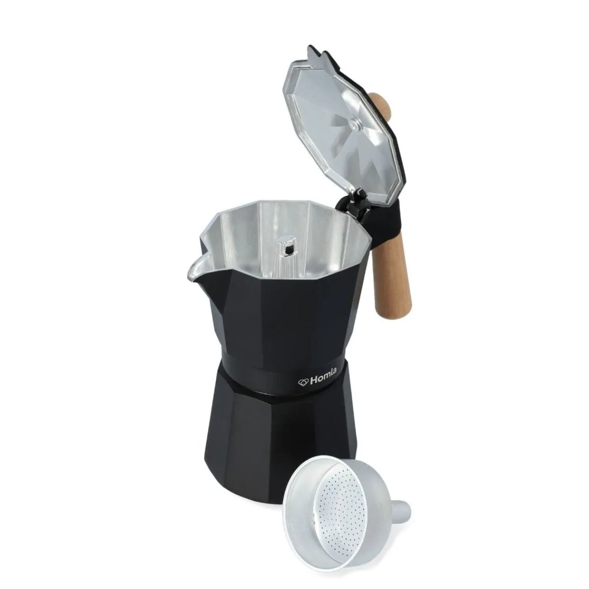 Cheap Kawiarka Mia Mokka Czarna Z Drewnianym Uchwytem 6 Cup Kawiarki
