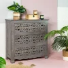 Shop Komoda Z Szufladami Banhi Lite Drewno Mango Zlobione 90X40X90 Cm Komody