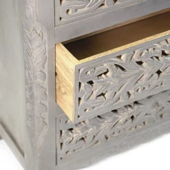 Shop Komoda Z Szufladami Banhi Lite Drewno Mango Zlobione 90X40X90 Cm Komody