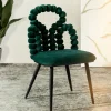 Shop Krzeslo Bubble Beam Welurowe Zielone Z Czarnymi Nogami 56,5X52X87 Cm Krzesła