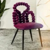 Fashion Krzeslo Bubble Beam Welurowe Bordowe Z Czarnymi Nogami 56,5X52X87 Cm Krzesła