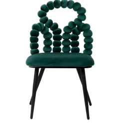 Shop Krzeslo Bubble Beam Welurowe Zielone Z Czarnymi Nogami 56,5X52X87 Cm Krzesła