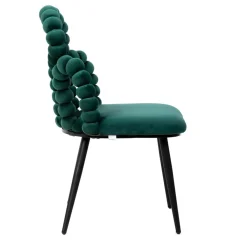 Shop Krzeslo Bubble Beam Welurowe Zielone Z Czarnymi Nogami 56,5X52X87 Cm Krzesła