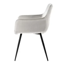 Store Krzeslo Etienne Welurowe Jasnoszare 56X61X86 Cm Krzesła