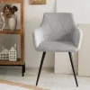 Outlet Krzeslo Fellice Welurowe Szare 56X61X86 Cm Krzesła