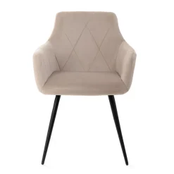 New Krzeslo Fellice Welurowe Bezowe 56X61X86 Cm Krzesła
