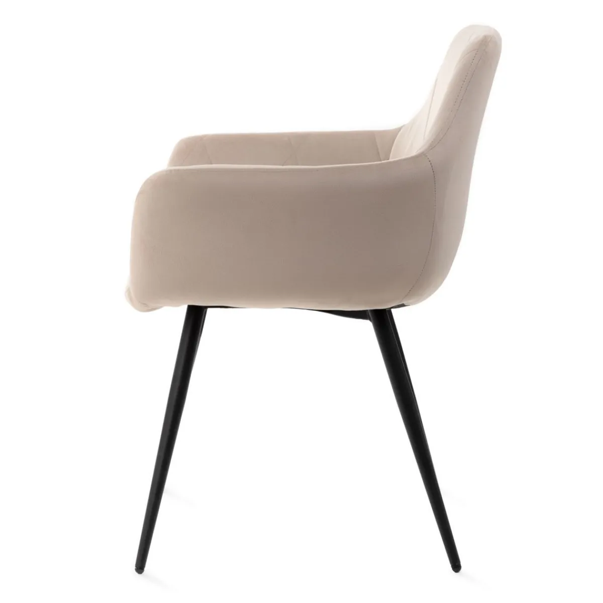 New Krzeslo Fellice Welurowe Bezowe 56X61X86 Cm Krzesła