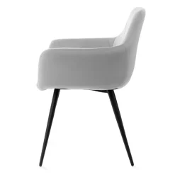 Outlet Krzeslo Fellice Welurowe Szare 56X61X86 Cm Krzesła