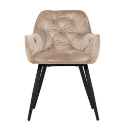 Best Krzeslo Flossi Welurowe Bezowe 57X63X84 Cm Krzesła