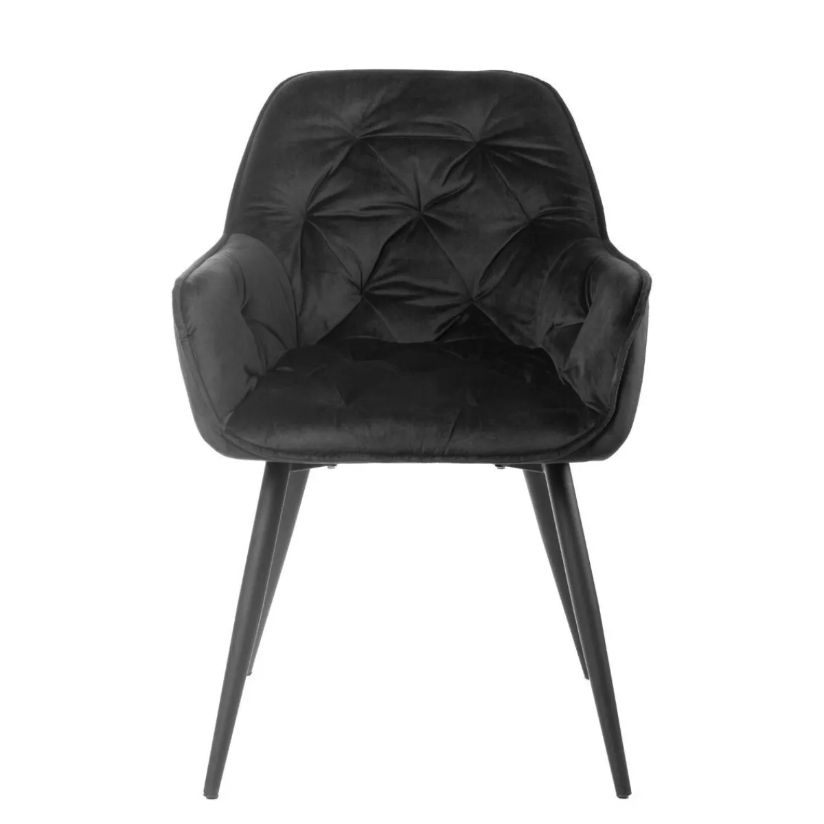Outlet Krzeslo Flossi Welurowe Czarne 57X63X84 Cm Krzesła