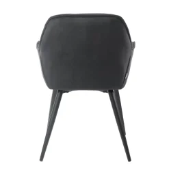 Outlet Krzeslo Flossi Welurowe Czarne 57X63X84 Cm Krzesła