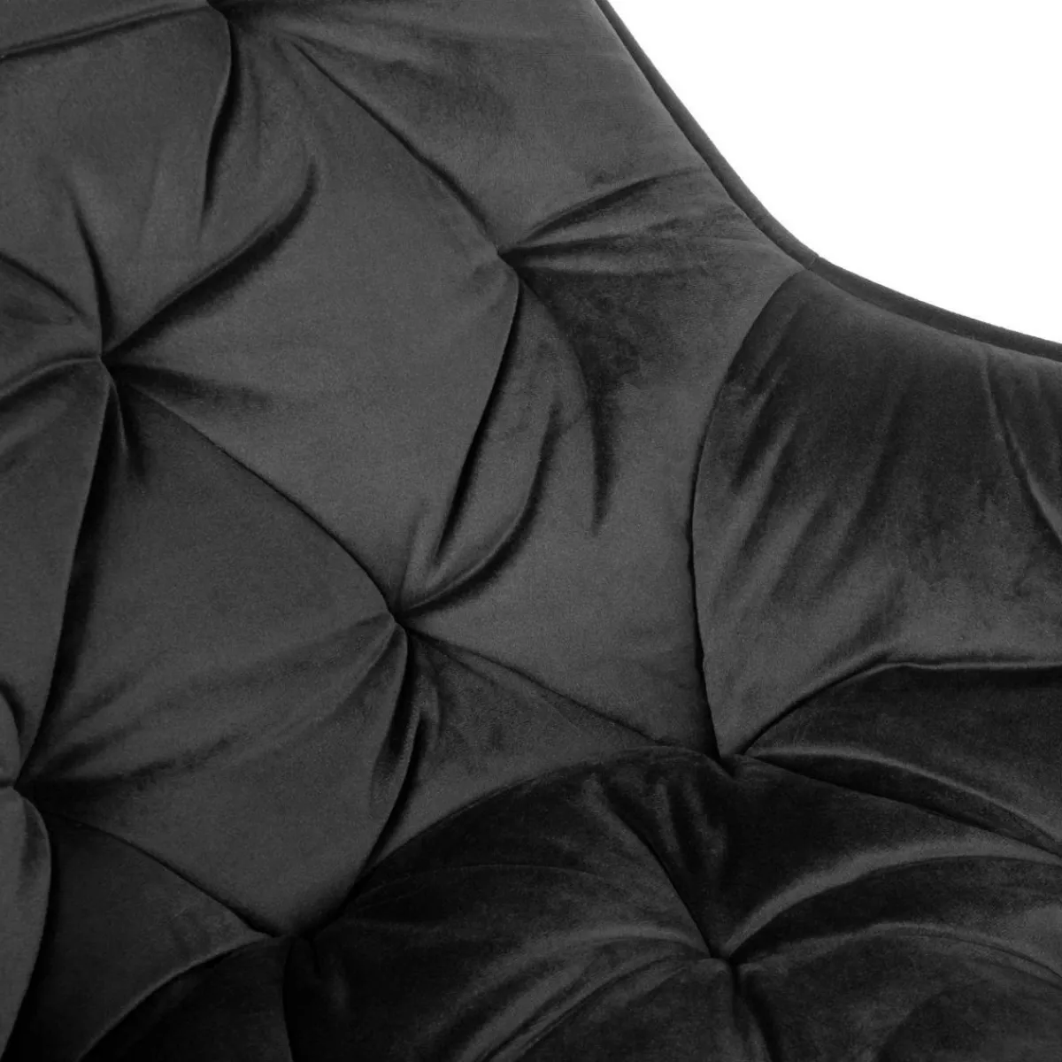 Outlet Krzeslo Flossi Welurowe Czarne 57X63X84 Cm Krzesła