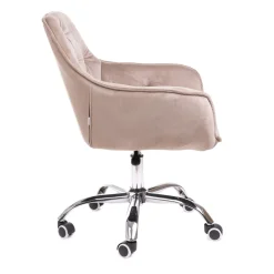 Clearance Krzeslo Flossi Welurowe Obrotowe Bezowe 57X65X90 Cm Krzesła Obrotowe