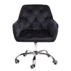 Best Sale Krzeslo Flossi Welurowe Obrotowe Czarne 57X65X90 Cm Krzesła Obrotowe
