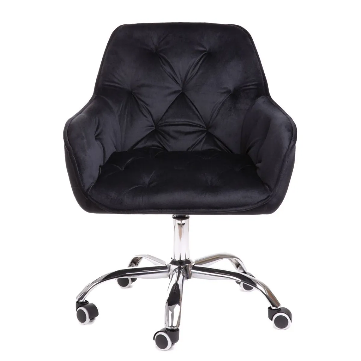 Best Sale Krzeslo Flossi Welurowe Obrotowe Czarne 57X65X90 Cm Krzesła Obrotowe