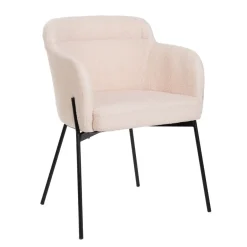 Flash Sale Krzeslo Fluffy Bezowe W Tkaninie Teddy 57X60X78 Cm Krzesła