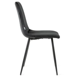 New Krzeslo Golick Welurowe Czarne 44X57X88 Cm Krzesła