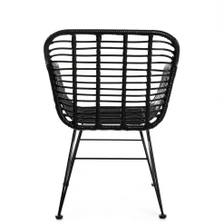Store Krzeslo Jardin Plecione Czarne 57X62X81 Cm Krzesła Ogródowe