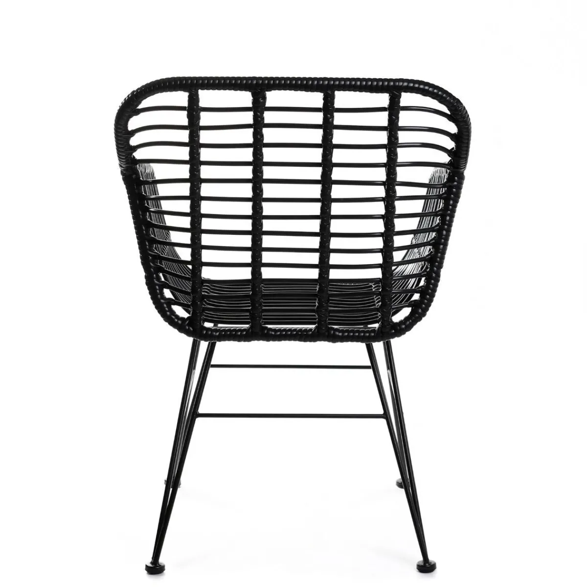 Store Krzeslo Jardin Plecione Czarne 57X62X81 Cm Krzesła Ogródowe