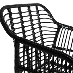 Store Krzeslo Jardin Plecione Czarne 57X62X81 Cm Krzesła Ogródowe
